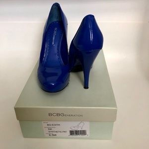 BCBGeneration “Edith” Patent Leather Blue Pump